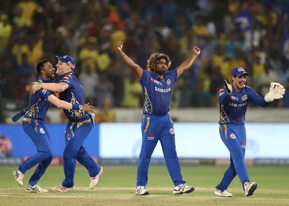 Lasith Malinga celebrates winning the IPL Lasith Malinga celebrates winning the IPL