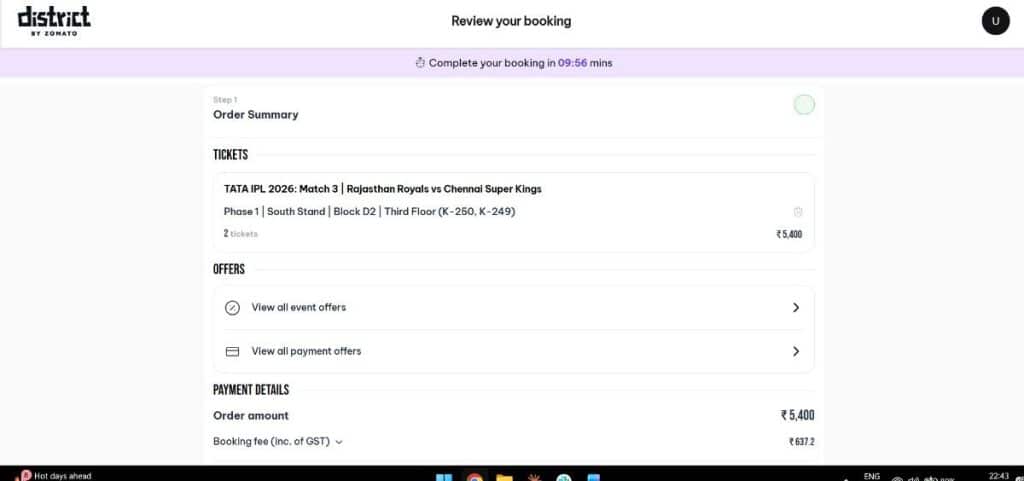 Review Your Ticket Review Your Ticket