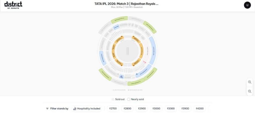 The interactive seating map