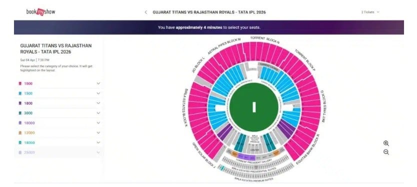 Choose Seats and Ticket Category Choose Seats and Ticket Category